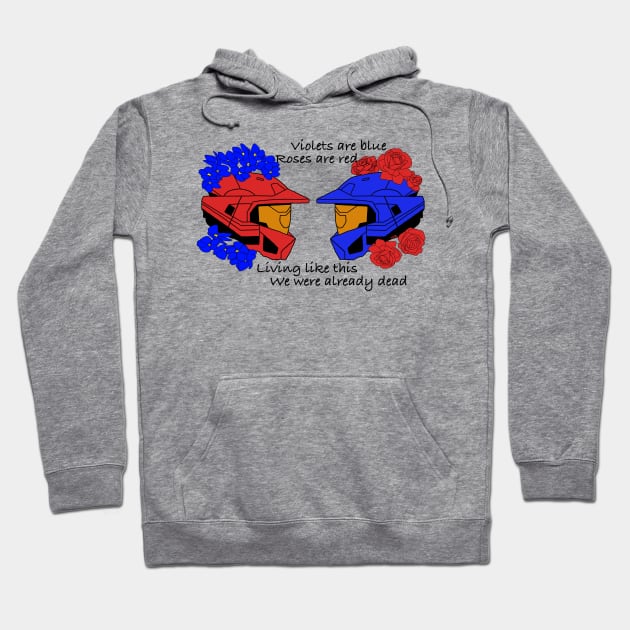 Red vs Blue Hoodie by Inktopodes